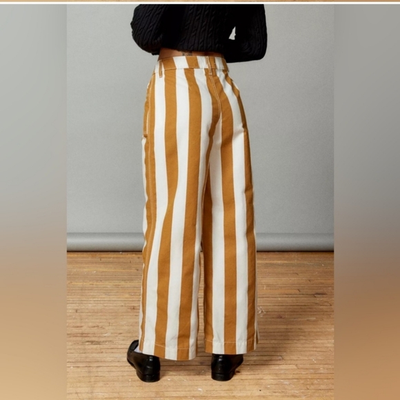 BDG Urban Outfitters UO Joey gold‎ white striped full leg pants size 31 - Picture 3 of 8